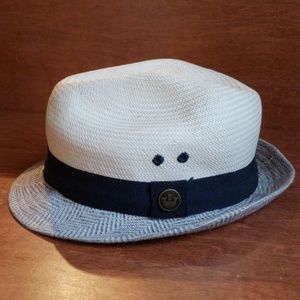 Goorin Bros Straw Fedora w Gorgeous Linen brim